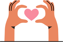 graphic of hands holding a heart