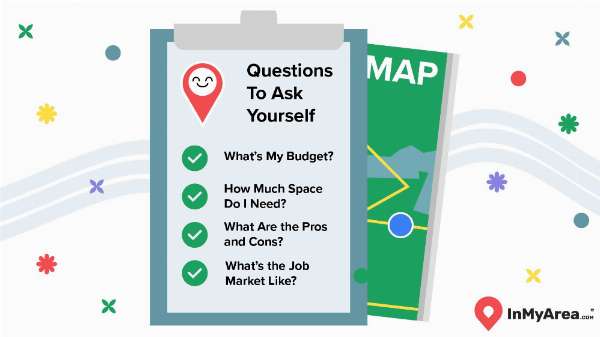 Illustration of a moving checklist on a clipboard with a physical map behind it.