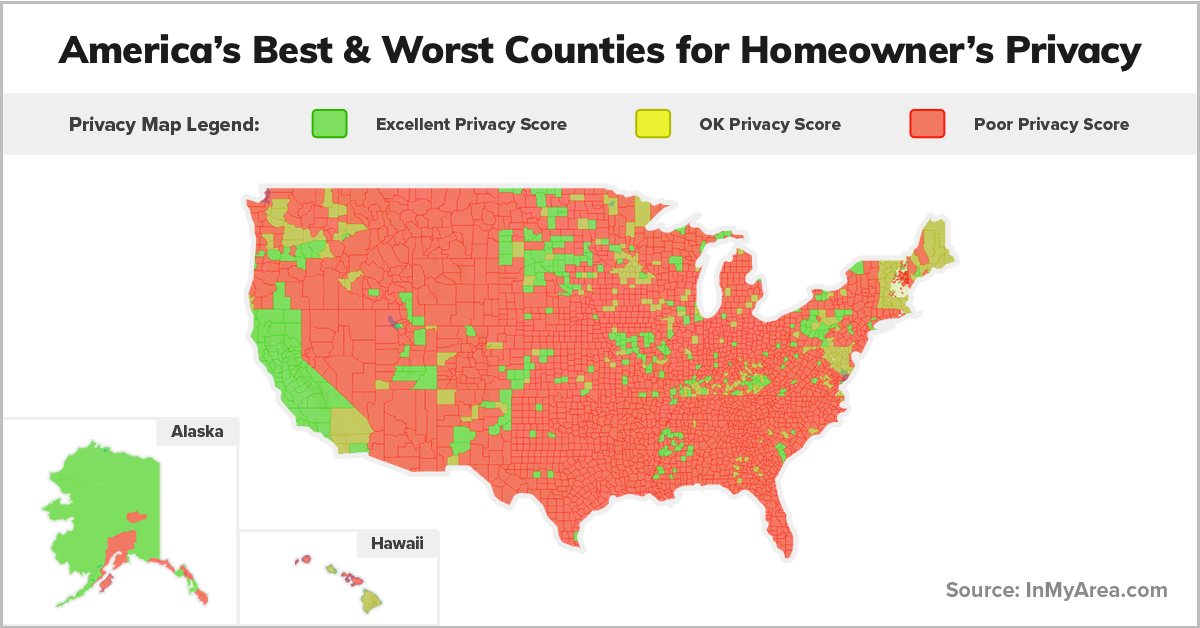 America's Best And Worst Counties For Homeowner Privacy