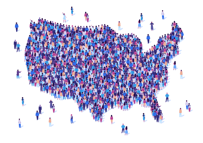 USA made of people graphic